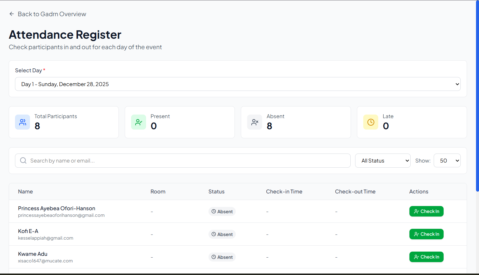 Real-Time Attendance Tracking